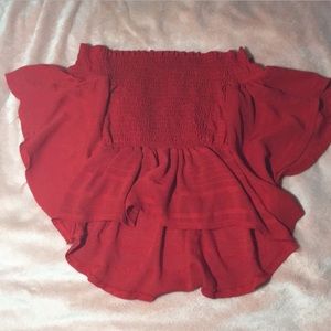 Red off the shoulder top